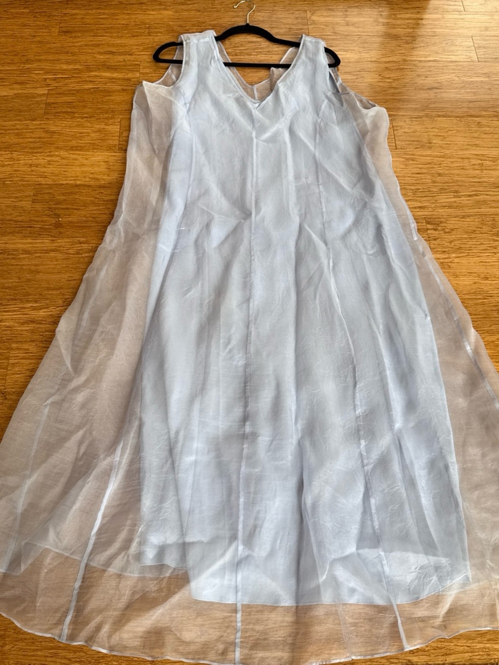 Eileen Fisher Powder Blue Maxi Dress with Coordinating Jacket - Picture 6 of 8